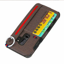 Load image into Gallery viewer, 三星s8手机壳防摔帆布轻薄保护套S9+plus硅胶边框外壳s8+防手汗防摔滑创意布纹后盖s9多功能男女金属指环扣新