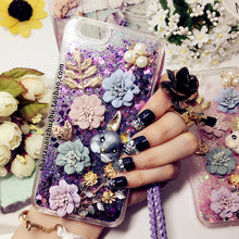 Load image into Gallery viewer, 可爱卡通流沙iphone xsmax手机壳11 pro奢华苹果8plus挂绳xr潮女7